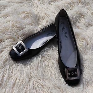 Goffrey Penelli Black & Silver Patent Flats Sz 8